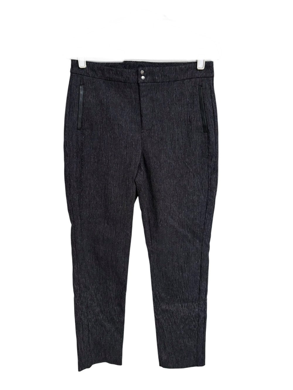 Chico’s charcoal gray black superior stretch textured slimming ankle pants 6
